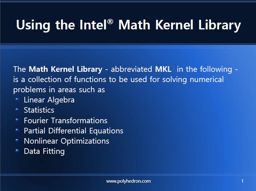 Using the Intel Math Kernel Library